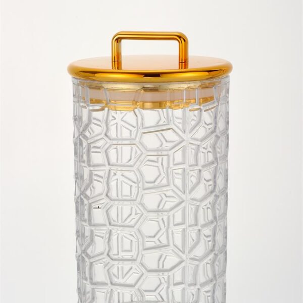 decorative ice crack glass storage container for kitchen and pantry