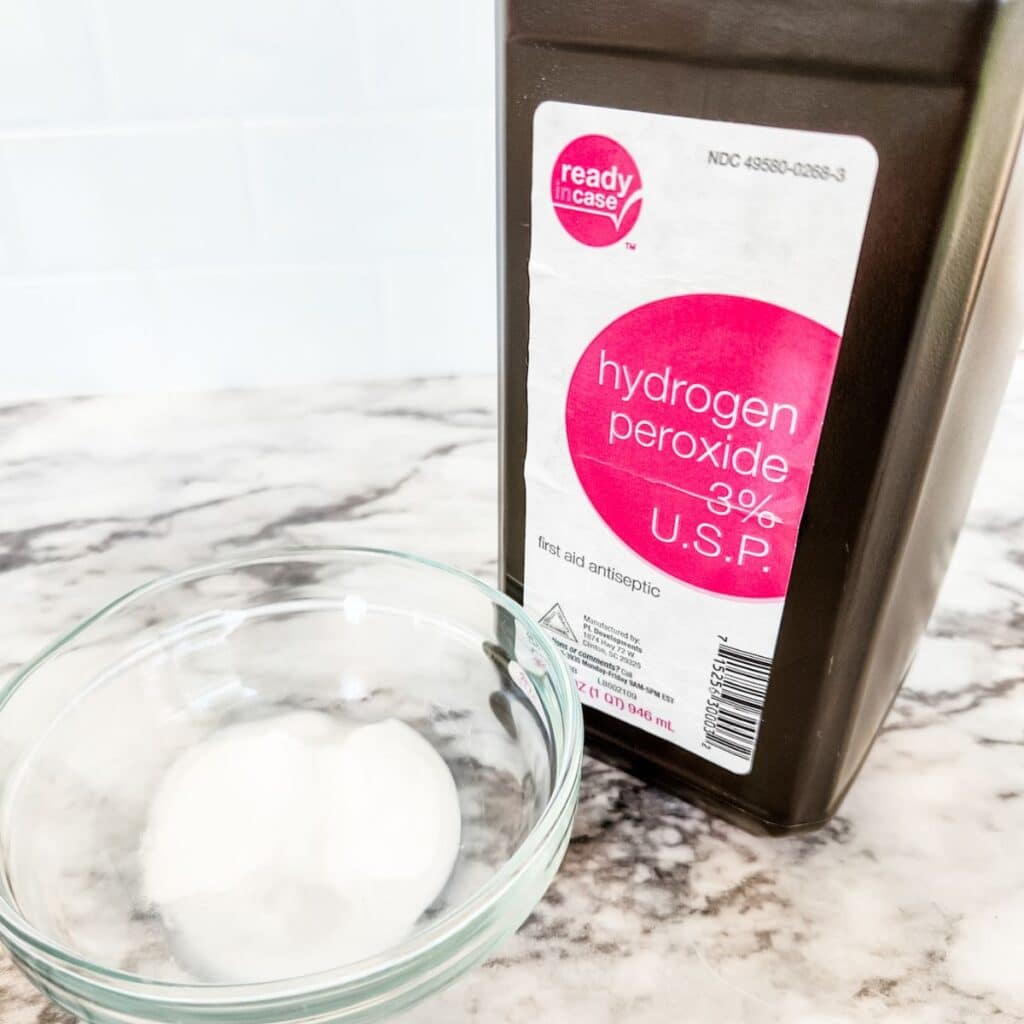 Cleaning coffee cups with hydrogen peroxide